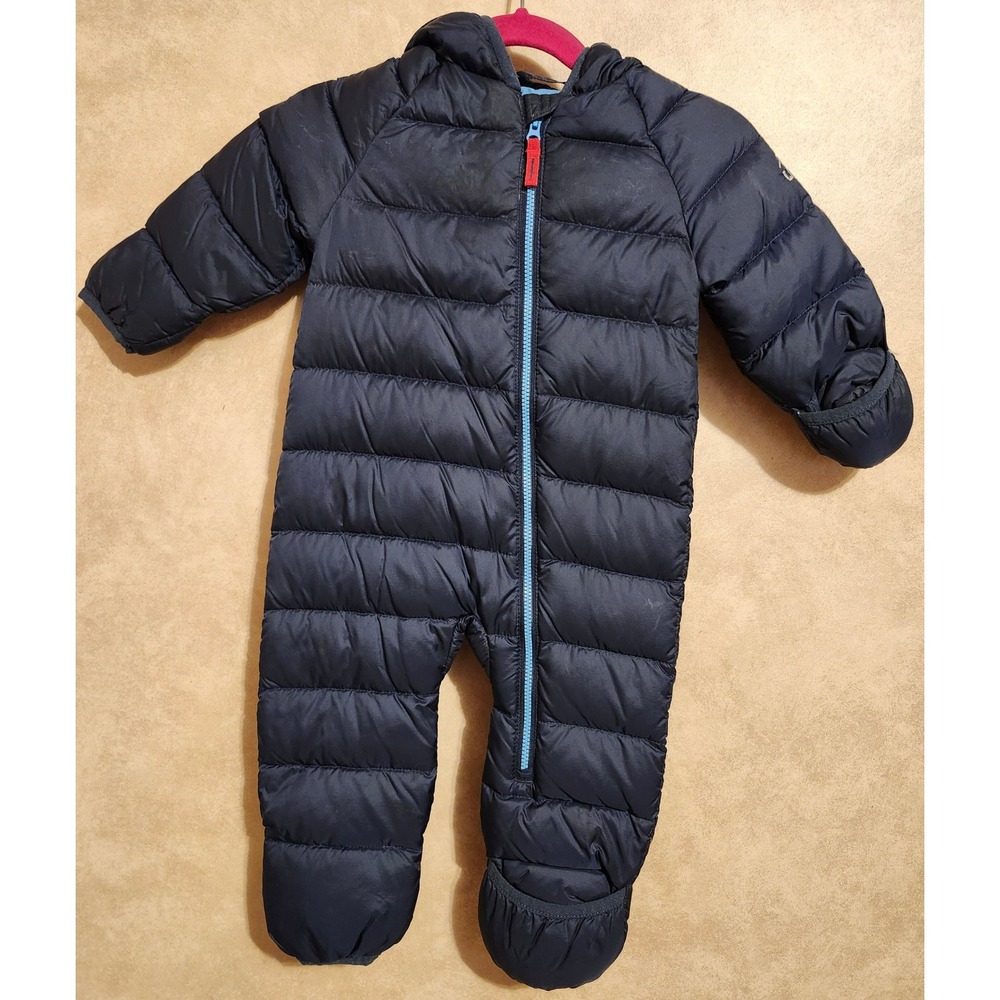 LL Bean Kids Hi-Loft Down Sweater Bunting Navy Blue 507410 3-6 Months
